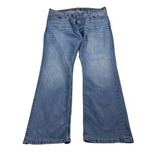 Howitzer Mens Denim Jeans Medium Wash 42x32 Bootcut Relaxed Fit Mid Rise Zip Fly